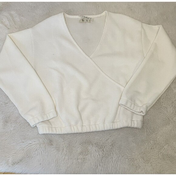 NWT Madewell Ottoman Knit Wrap Top Beige Small - Picture 9 of 13